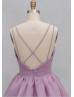 Light Purple Beaded Organza Cross Back Prom Dress Light Purple Beaded Organza Cross Back Prom Dress